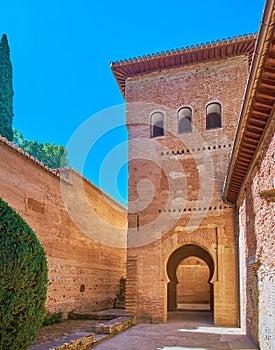 The tower of Nasrid palace, Alhambra, Granada, Spain