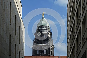 Tower of the new Dresden Town Hall in the German city of Dresde photo