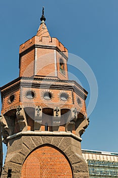 Tower of Oberbaum bridge in Berlin, Germany