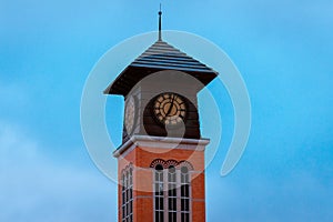 Tower off of an academic building on Grand Valley State University campus in Grand Rapids Michigan photo