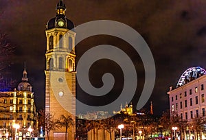 Tower Old Charity Hospital Place Bellecoeur Night Cityscape Lyon France