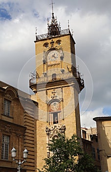 Tower of the old city hall of Aix-en-Provence, France