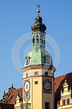 Tower of old city hall in Leipzig, Germany