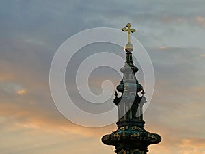 Tower of orthodox church of Saint George, the biggest orthodox church in Novi Sad.Serbia