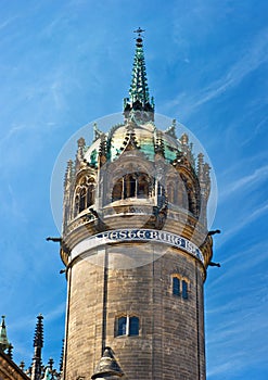 Tower of Palace Cathedral in Wittenberg