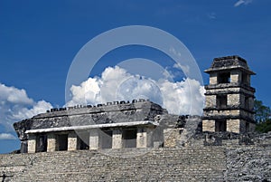 The tower and palace at Palenque in Chiapas, Mexic photo