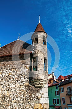 Tower of Palais de l'Isle - Island Palace - in Annecy, France