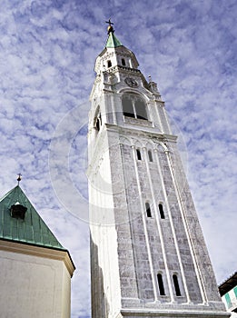 Tower of Parish Church Santi Filippo e Giacomo Apostoli in Cortina d`Ampezzo