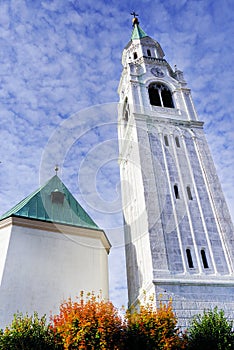 Tower of Parish Church Santi Filippo e Giacomo Apostoli in Cortina d`Ampezzo
