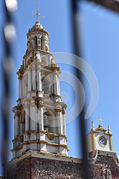 The tower of Parroquia San Andres Apostol in Ajijic