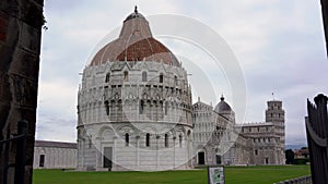 Tower of Pisa, Cathedral and baptistery in Piazza dei Miracoli, Italy
