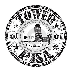 The Tower of Pisa rubber stamp