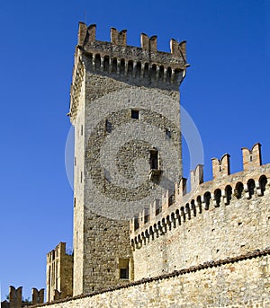 Tower and rampart walk of Vigoleno medieval villag photo