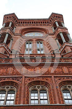 Tower of Red City Hall Historic building in Berlin Germany call