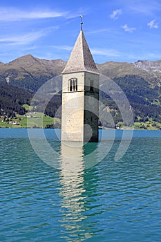 Tower of Resia Lake Church