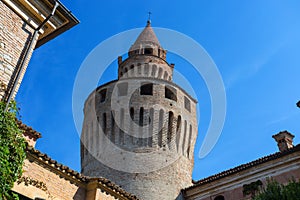 The tower of Rivalta castle in Rivalta Trebbia town, Piacenza province, Emilia Romagna, Italy photo