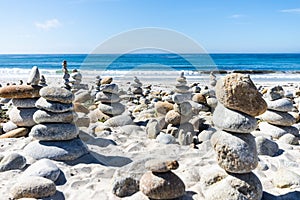 Tower of rocks on the beach