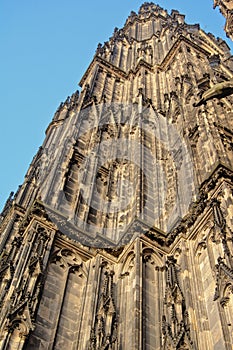 Tower of the Roman Catholic cathedral of Cologne or High Cathedral of Saint Peter