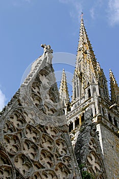 The tower of the roman-gothic, collegiate church of Notre-Dame-de-Roscudon photo