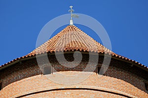 Tower roof of the Trakai Castle near Vilnius