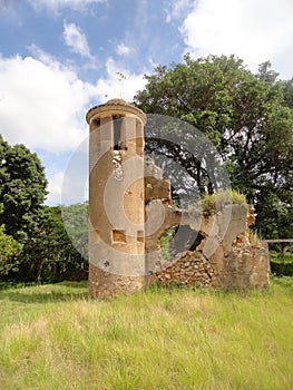 Tower ruins of colonial coffe plantation