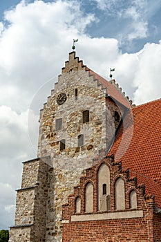 The tower of the S:t Nicolai church in Simrishamn in Sweden