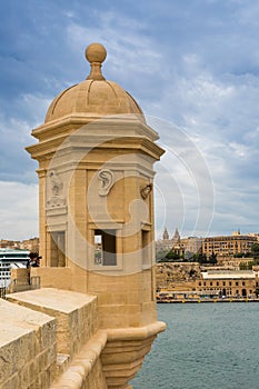 Tower in Safe Heaven Garden of Senglea in Malta