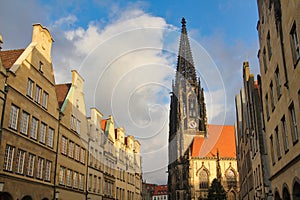 Tower of Saint Lamberti Church in Munster, Germany