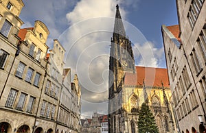 Tower of Saint Lamberti Church in Munster, Germany