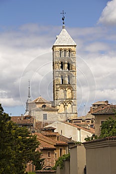 Tower of San Esteban Church in Segovia, Spain