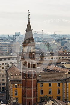 Tower of San Gottardo in Corte in Milan, Italy photo
