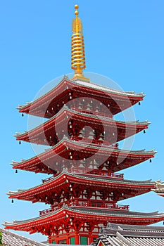 Tower in Sensoji temple in Tokyo, Japan