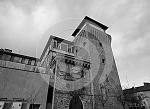 Tower of Settimo in Settimo Torinese in black_and_white