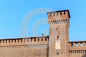 Tower of Sforza Castles in Milan