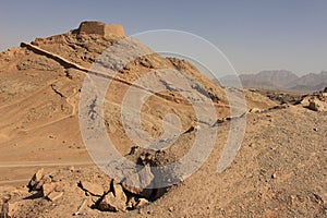 The tower of silence at Yazd, Iran.