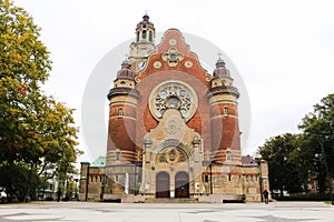 Tower of St Johannes Church in Malmo, Sweden