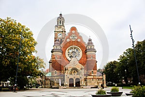 Tower of St Johannes Church in Malmo, Sweden