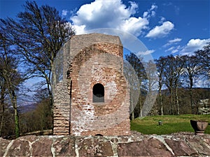 Tower of St. Michael`s monastery and part of the Heiligenberg mountain