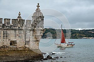 Tower of St Vincent, Torre de Belem in Lisbon, Portugal, Europe