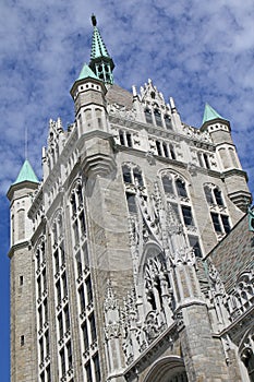 Tower at State University Plaza on Broadway in downtown Albany, New York