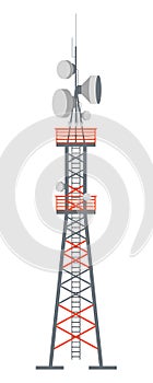 Tower station with antenna for receiving signals vector