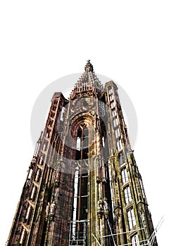 Tower of Strasbourg Cathedral isolated