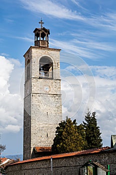 Tower of Sveta Troitsa Church in Bansko, Bulgaria