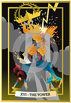 The tower tarot astrology card