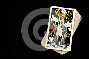 The tower. Tarot card. The ancient symbol system.