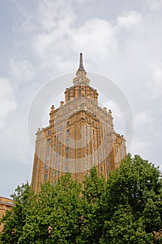 Tower of te academy of sciences, Riga, Latvia