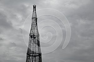 Tower of tele-radio broadcasting on sky background