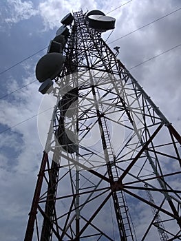 Tower Telecom radio antenna sky