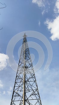 tower telecommunications and blue sky in the morning