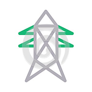 Tower thin line color vector icon